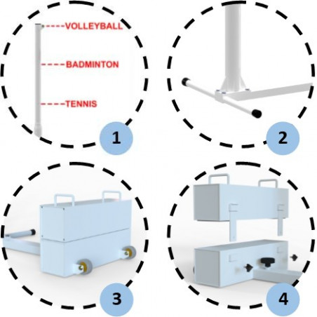 Poteaux mobiles d'entraînement en acier Ø76mm et Ø60mm