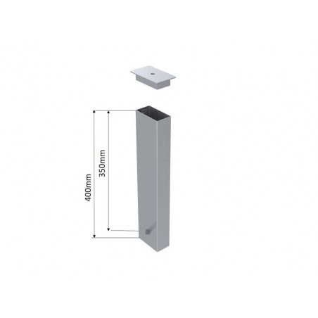 Jeu de 4 fourreaux en acier galvanisé pour poteaux 80x40mm