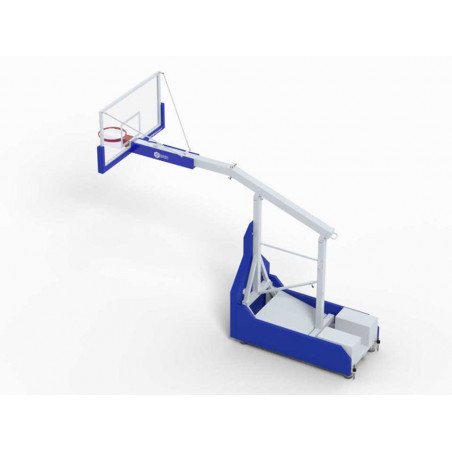 Panier de compétition de basket intérieur mobile et pliable, déport 1m ou 2,25m