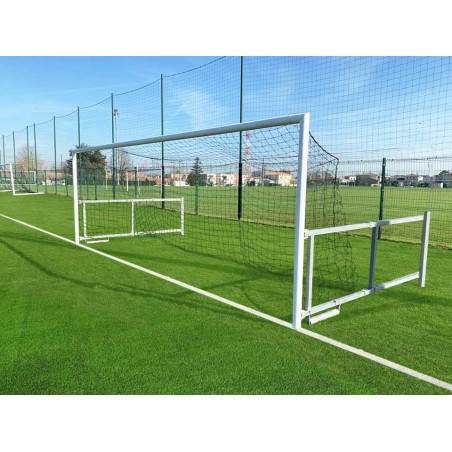 Filet de foot à 8 pour but rabattable, tressé Ø3mm, 120mm maille simple, forme trapézoïdale